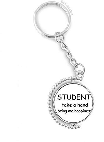DIYthinker Student Take A Hand BRinge Me Glück Drehbare Schlüsselanhänger Ringe 1.2 Zoll x 3.5 Zoll Mehrfarbig