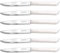 INOXBONOMI Italienisch Küchenmesser-Set 6 Stück 11cm, Extra scharfer Wellenschliff, Tafelmesser, Ergonomischer Griff, Spülmaschinengeeignet (Weiß)