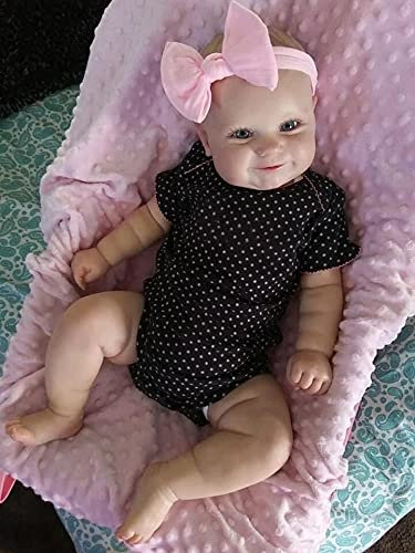 Pinky Reborn 24 Pulgadas 60 cm Realista Muñecos bebé Renacer Bebé Hermosa Muñeca Silicona Bebe Reborn Toddler Niña Recien Nacido (Item 5)