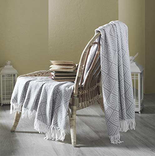 sei Design Plaid Kuscheldecke flauschig Tagesdecke, Dicke Sofa Decke, Baumwolldecke hochwertige Verarbeitung 150x200 cm Deko Wohnzimmer, Überwurf für Couch