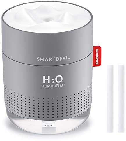 SmartDevil 500ml Air Humidifier Whisper Quiet USB Humidifier with Night Light, Waterless Auto Shut-Off, for Home Baby Bedroom, Yoga, Office, Travel