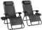 Straame Garden | Zero Gravity Chair | Set of 2 | Heavy Duty Textoline | Outdoor & Garden Sunloungers | Reclining & Folding Chair with Cup Holder and Headrest Pillow