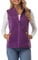 fuinloth Gilet in pile da donna,Termico Senza Maniche Elegante Collare Eretto con Zip e Tasca Viola XS