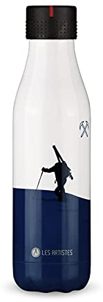 LES ARTISTES Paris A-4274 Bottle'Up, Thermos 500 ml, Gourde isotherme sans BPA, Réutilisable, Garde au chaud 12h et au froid 24h, Acier Inoxydable, Design Snow