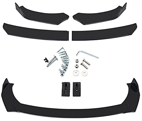 monshop Universale Paraurti Anteriore Lip Kit Corpo Spoiler, Splitter Spoiler Punto Labbro , Nero - Testa Tonda