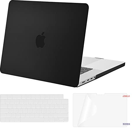 MOSISO Coque Compatible avec MacBook Pro 16 Pouces 2021-2024 M3 A2991 M2 A2780 M1 A2485 Pro/Max avec Retina XDR Display Touch ID,Coque Rigide&Protection Clavier&Protecteur d'écran,Noir