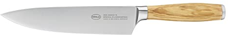 Rösle Kochmesser Artesano 20 cm - Hochwertiges Küchenmesser zum Schneiden von Fleisch, Fisch, Geflügel und Gemüse, ein scharfes Schneidemesser mit ergonomischem Griff aus Olivenholz