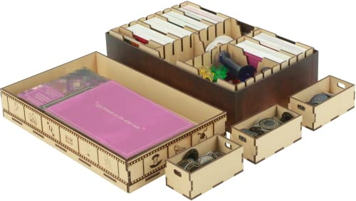 The Broken Token Spiel-Organizer kompatibel mit Villainous Erweiterungen – Holz-Spiel-Organisationsbox mit mehreren Ablagen