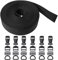Gurtband Set mit Schnallen, 6 Meter Länge, 25 mm Breite, 1,2 mm Stärke, tiefschwarzes Gurt Band, PET Material, reißfeste + belastbare Strap, je 6 x 25 mm D-Ring, Steck-, Leiter- und Stegschnallen
