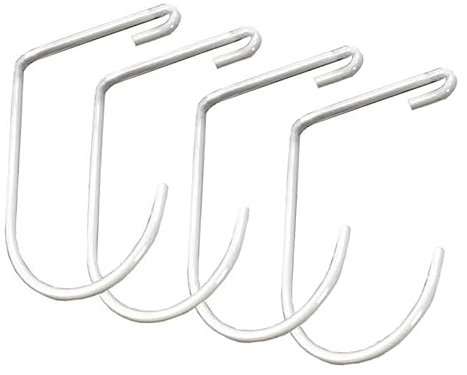 RACK YOUR GARAGE Ganchos para colgar del estante de techo y de la estantería de pared, ganchos resistentes para bicicleta, color blanco (juego de 4)