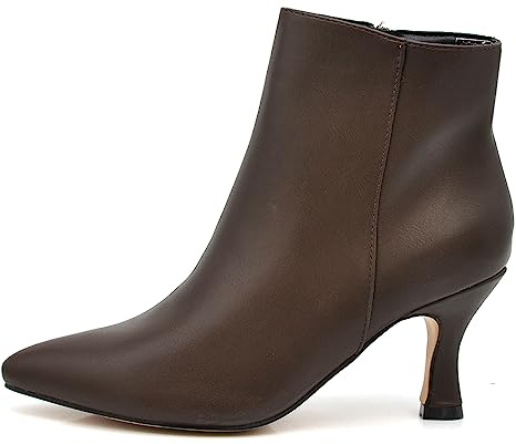 IF Fashion Tronchetti Stivali Stivaletti A Punta Scarpe da Donna Con Tacco MP413 testa di moro N.38