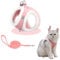 Katzenleine, Ausbruchsicher Katzen, Katzengeschirr Und Katzenleine Set, Mit Zugseil, Mit Reflexstreifen, Für Mittelgroße Katzen Geeignet, XS (Halsumfang: 28-30 cm, Oberweite: 32-36 cm), Pink