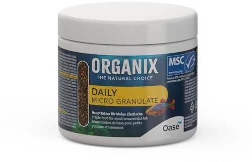 OASE ORGANIX Daily Micro Granulate 175 ml (75g) - Fischfutter in Granulatform, Aquarienfutter für kleinere Fischarten, Stärkung der Farbenpracht