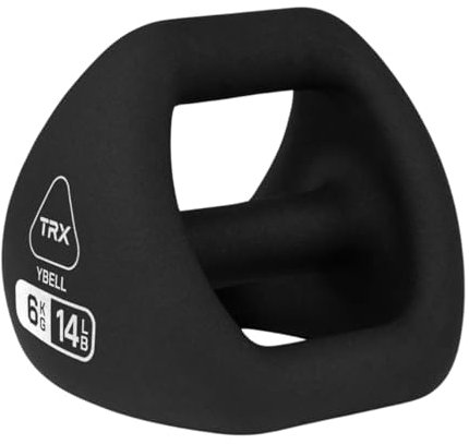 TRX YBell Neo Series 3-in-1 Kugelhantel, Kurzhantel und Liegestützstange, Workout-Ausrüstung, handelsübliche Neopren-beschichtete Oberflächenkraft-Trainings-Kugelhanteln, perfektes Fitnessgerät, 6 kg,