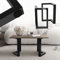 ML-Design Jeu 2X Pieds de Table Arrow, Forme V, Noir, L25xh43 cm, Métal, Design Industriel, Protection du Sol, Piétement à Patins Table Basse Salle à Manger/Bureau, Patins de Table pour Projets DIY