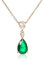 Diamond Treats Damen-Halskette mit Tropfen-Anhänger aus 925er Sterling Silber mit einem grunen Stein, Smaragdgrüne Kette für Damen, Halskette für Damen aus Gold, grüne Kette Gold für Frauen