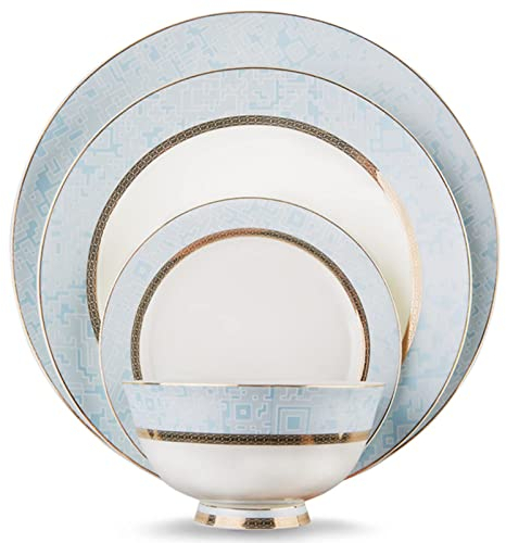 CRBUDY Service de Table de Banquet en Porcelaine 48 pièces pour 8 Personnes, Service de Table en Porcelaine Tendre sans Plomb, Service pour 8 Personnes, Service de Table en Porcelaine rés