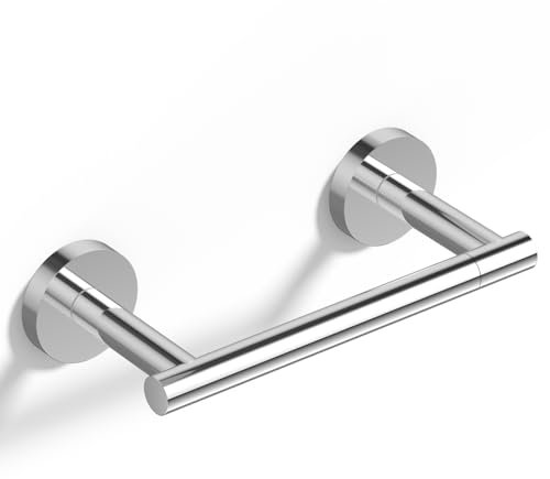 HITSLAM Porte Papier Toilette Acier Poli, Pivotement à Double Poteau Porte-Rouleau de Papier Toilette pour Salle de Bain, Acier Inoxydable Support Papier Toilette Mural, Accessoires WC