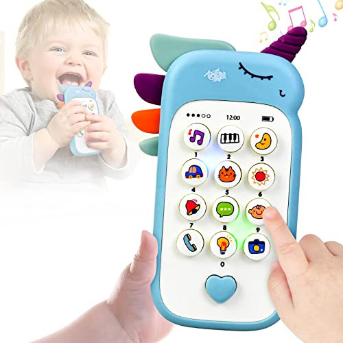 Baby Phone Toy-Fun and Educational Sound Toy for Babies and Toddlers for 1-Year-Old Boys,Toy Mobile Phone Music Learning Education Mobile Toys for 1 Year old Girls (Blue)