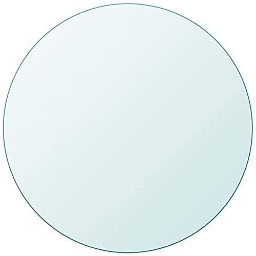Sufrk Tischplatte Schreibtischplatte Table Top Gartentischplatte Tischplatte aus gehärtetem Glas rund 500 mm