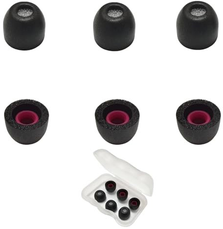 Luckvan Extra Small Earbuds Tips Replacement Memory Foam Tips Filter Screen Ear Tips Extra Small for in Ear Earbuds, Black 3 Pairs