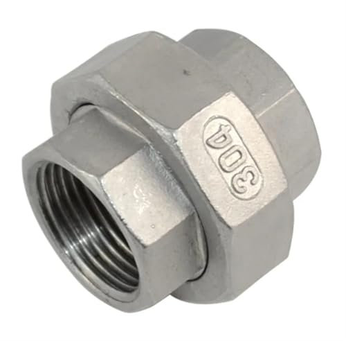 MEXEWORD Raccord Union en Acier Inoxydable 304 1/4 3/8 1/2 3/4 1 1-1/4 1-1/2 2 BSP Raccord de Tuyau moulé à Filetage mâle Femelle(1)