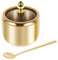 camouflage net Sugar Container with Clear Glass Lid and Spoon 304 Stainless Steel Gold Sugar Bowl 10oz Sugar Jar Dishwasher Safe Seasoning Box Multifunctional Condiment Pot for Salt Candy Coffee Bean