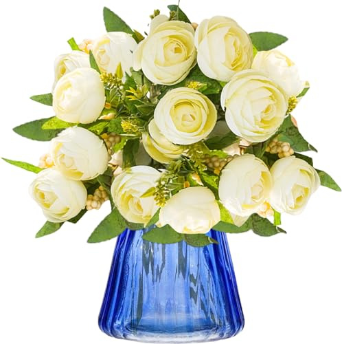 astylishome Large Faux Flowers for Indoors Artificial Roses Long Stem Fake Rose Silk Bridal Wedding Bouquet Realistic Flower for Home Garden Party Hotel Office Decor 3503