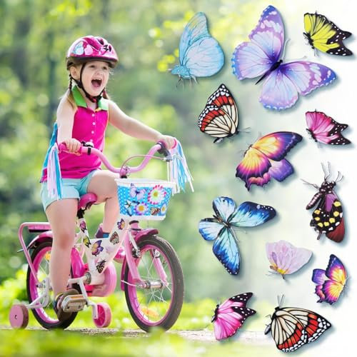 36 Stk Fahrradaufkleber Für Kinderfahrräder,Aufkleber Schmetterling Sticker Mädchen,Fahrrad Aufkleber Kinder,Fahrradsticker,Mülltonnen Aufkleber,Wasserfeste Fahrrad Sticker für Auto Roller Koffer DIY