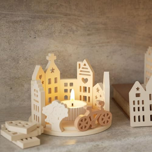 SVOCK Silikonformen Gießformen Häuser Ostern Set, Silikon Gießform Kerzenhalter, Silikonform Haus, Gipsformen zum Gießen Silikonform Teelichthalter Frühling Ostern