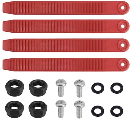 BOXOB 4pcs Snowboard Ankle Ladder Strap Binding with Screws, 7.87x0.87in Snowboard Straps Accessories for Bindings High Elastic Snowboard Strap Binding Replacement Parts for Snowboard Enthusiasts
