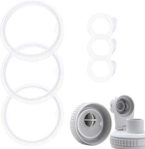 Linkidea 3 Set Water Bottle Gasket Replacement Compatible with TAKEYA Actives Spout Lid 18oz/22oz/24oz/32oz/40oz, Silicone O Ring Leak Proof Rubber Seal with Tweezer for Bottle Lid, Clear