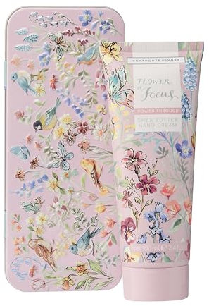 Heathcote & Ivory Hand Cream 100ml In A Tin With Free Tester, Shea Butter, Moisturiser For Dry Skin, Aromatic Fragrance, Beauty Gift For Her, Travel Size, Vegan and Cruelty Free