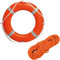BSSTORE Kit Salvagente Anulare Ciambella Omologato Con Mt 30 Di Cima Arancione Da 8 mm Per Barca, Gommone, Bagnino