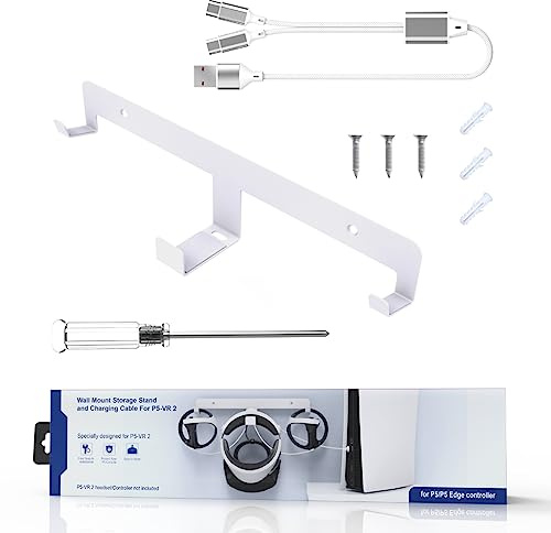 VR Wandhalterung für PS VR2 Headset-Aufbewahrungsständer mit Ladekabelschrauben