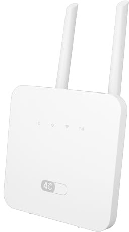 Elprico Tragbarer WiFi 6-Router, 4G-LTE-SIM-Karten-WLAN-Router mit 300 Mbit/s Geschwindigkeit, 32 Geräteanschlüssen und 2 Antennen für die Verwendung auf Reisen, zu Hause, Im Auto
