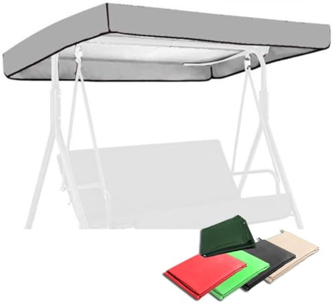 Hollywoodschaukel-Abdeckung für 3-Sitzer, UV-Schutz, Ersatzdach, 191 x 120 cm, für den Außenbereich, Garten, Schaukel, Schatten, langlebig, wasserdicht, Terrassenschirm, Grau