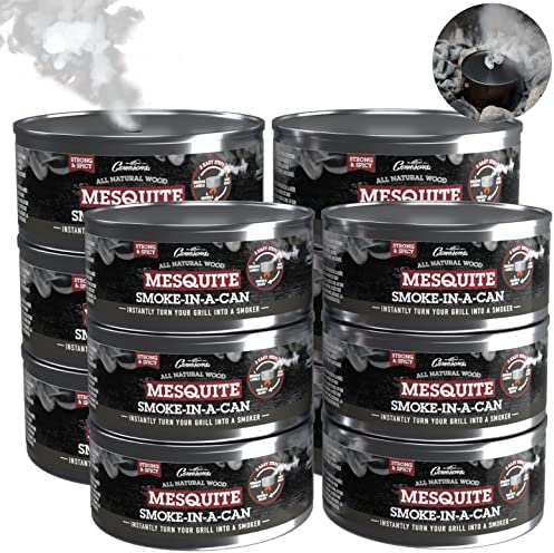 Grillen Smoke – wiederverwendbar Flavorwood Grill Smoke in a Can (12 kann Value Pack – Mesquite) – leicht Infuse natur Holz Geschmack