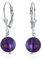 Semplice Semplice Perlina Rotonda Viola Ametista Leva Indietro Orecchini A Sfera Per Le Donne .925 Sterling Silver Febbraio Birthstone