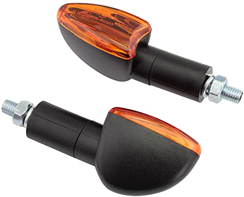 Motorcycle Long Stem Mini Spear Indicators With Black Body Amber Lens