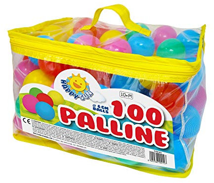 Sport1 100 Palline Morbide Colorate in plastica D6 cm