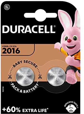 Duracell Spéciale Piles Bouton Lithium type 2016, Lot de 2