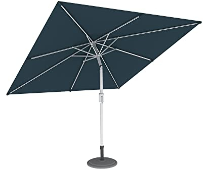 paramondo interpara Ombrellone da Giardino Inclinabile con Manovella, 3 x 3 m Quadrato Verde, Telaio Antracite