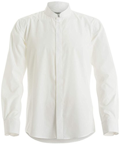 Kustom Kit Mens Mandarin Collar Fitted Long Sleeve Corporate Shirt (2XL) (White)