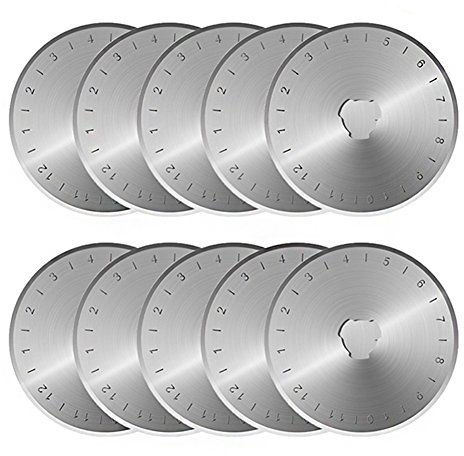 GENOVATION Rollschneider 45mm, 10 Packs, Ersatz Passend für Fiskars, DAFA, Luditek, OLFA, Dremel zum Quilten Scrapbooking, Nähen Kunsthandwerk und Sharp