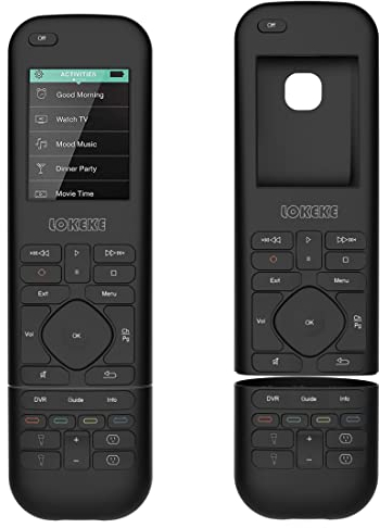 LOKEKE Schutzhülle für Logitech Harmony-Elite-Fernbedienung, Silikon, Schwarz