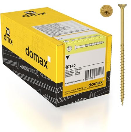 DMX - Holzschrauben Torx - Spanplattenschrauben - Schrauben 8,0x260 - Konstruktionsschrauben - Schrauben set 50 Stück - Terrassenschrauben - Torx Set - Holzbauschrauben - Senkkopfschrauben Set