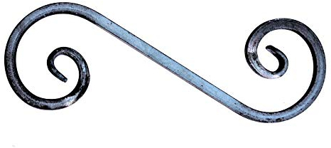 UHRIG Arco en forma de S, caracol de hierro forjado de acero cuadrado de 12 x 12 mm, elemento decorativo de hierro forjado para barandillas, vallas, etc. 360 x 120 mm