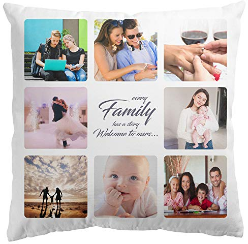Personalised Photo Pillow Cushion Cover Sofa Home Décor Custom Gift Birthday Wedding Keepsake Anniversary Christmas 16x16 in Single-sided print
