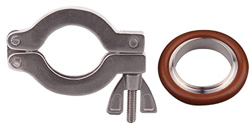 DERNORD 2 Pack Wing Nut Clamp Flange Quick Clamp Stainless Steel 304 with Centering O-Ring (KF-25)